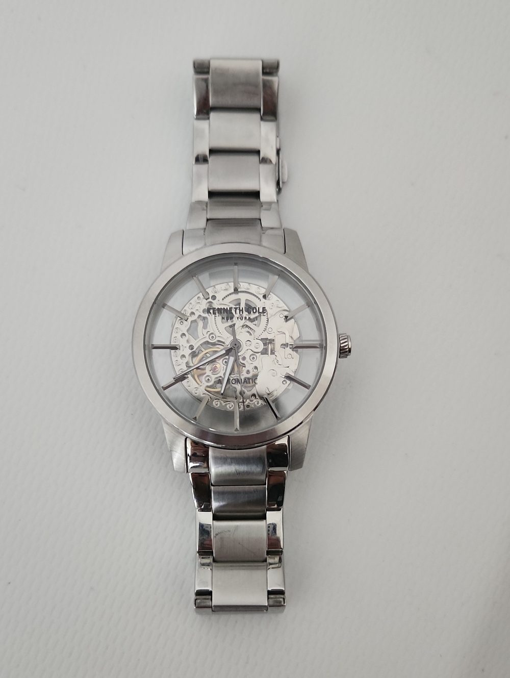 Kenneth Cole Silver Open-Work Stainless Watch